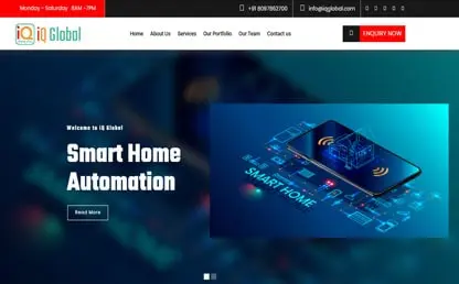 iQ Global – Smart Home Automation Website by Zaprix IT Services
